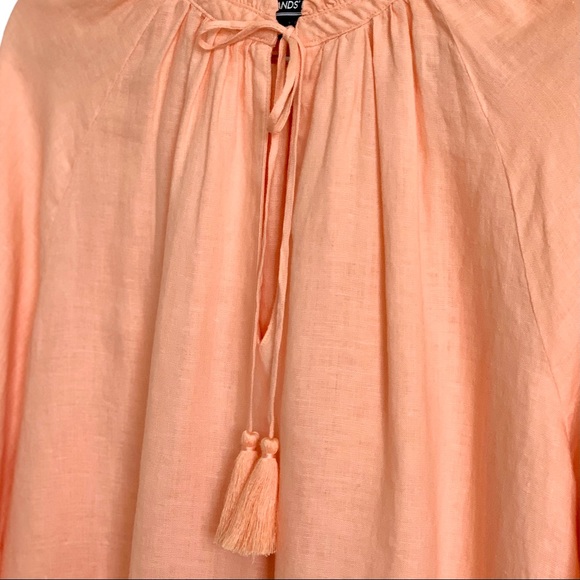 2/$50 - New Lands End Boho Peasant Linen Blouse - Picture 6 of 12